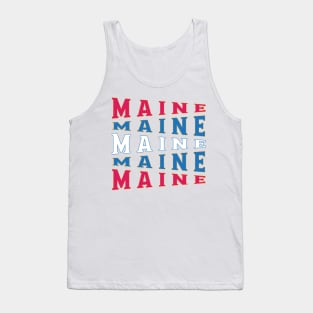 TEXT ART USA MAINE Tank Top